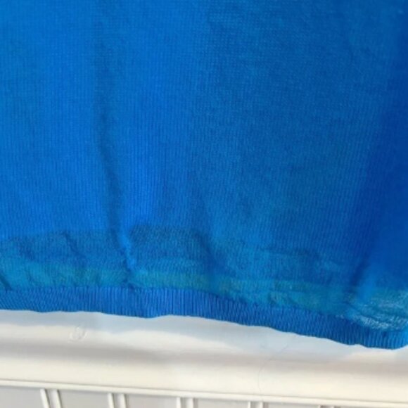 Lafayette 148 New York Lightweight Sweater in Blue Large Yacht Wife *Repaired* - Picture 3 of 10